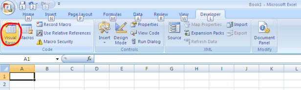 view developer tab excel 2010